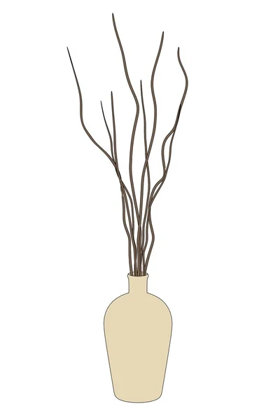 植物と花瓶の漫画のイメージ — ストック写真
