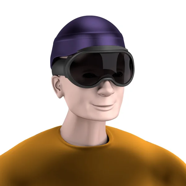 Realistic 3d render of skier — Stock Photo, Image