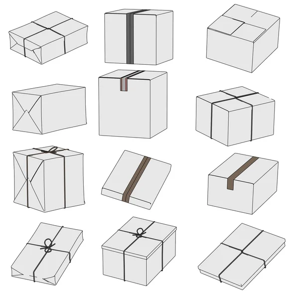 Immagine dei cartoni animati dei pacchetti postali — Foto Stock