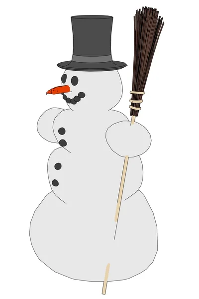 Cartoon image of snow man — Stock Photo, Image