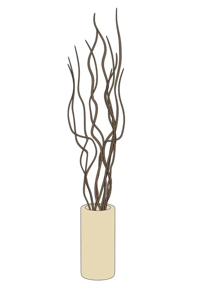 Cartoon afbeelding van vaas met plant — Stockfoto