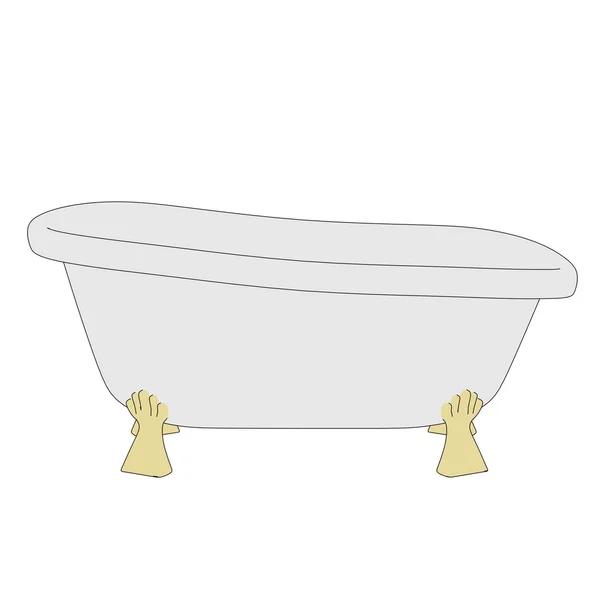 오래 된 목욕의 만화 이미지 — Stockfoto