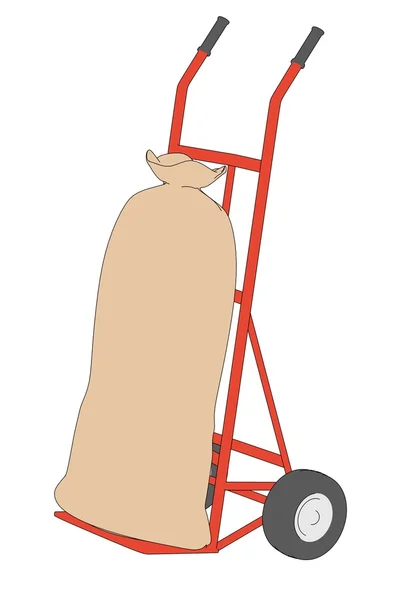 Cartoon image of sack truck — Stock Photo, Image