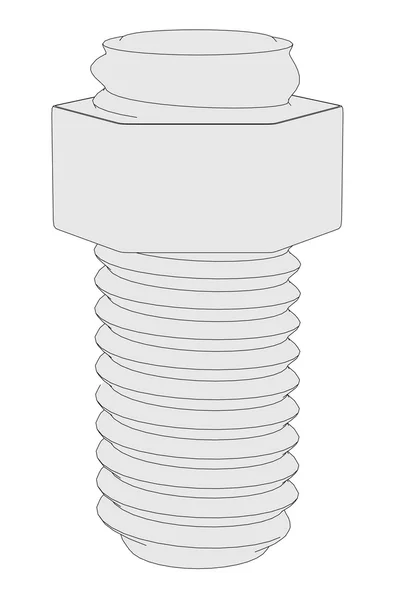 Cartoon image of metal screw — Stock Photo, Image