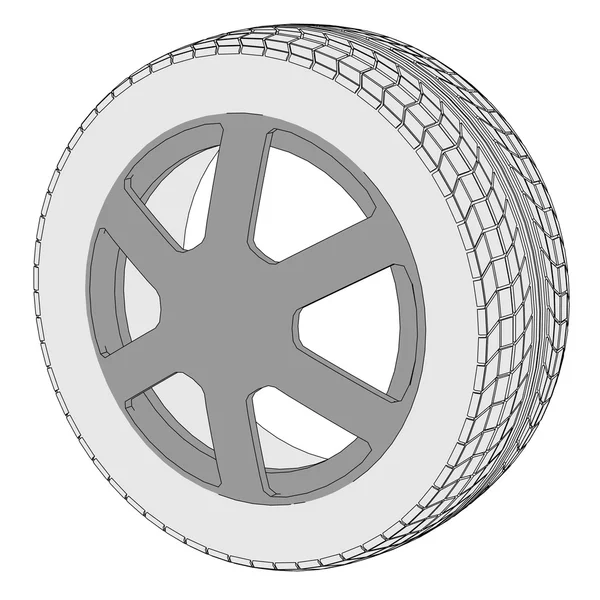 Cartoon image of car tire — Stock Photo, Image