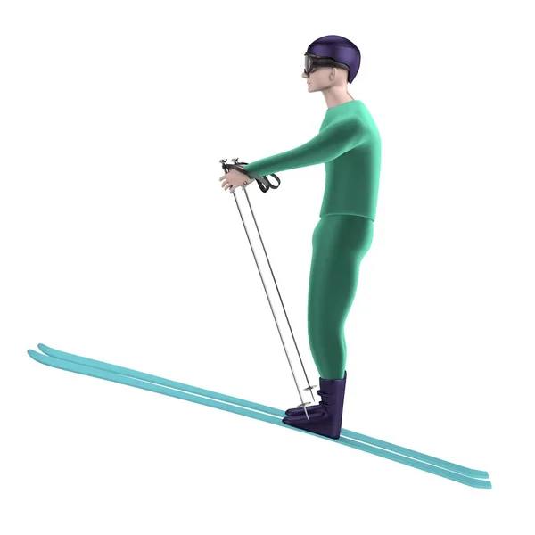 Kayakçı gerçekçi 3d render — Stok fotoğraf
