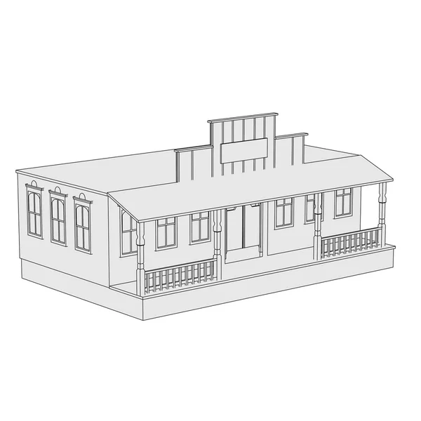 Cartoon image of western house — Stock Photo, Image