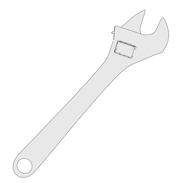 Cartoon image of wrench tool — Stock Photo, Image