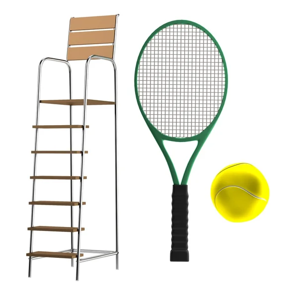 Realistische 3D-Darstellung des Tennissets — Stockfoto