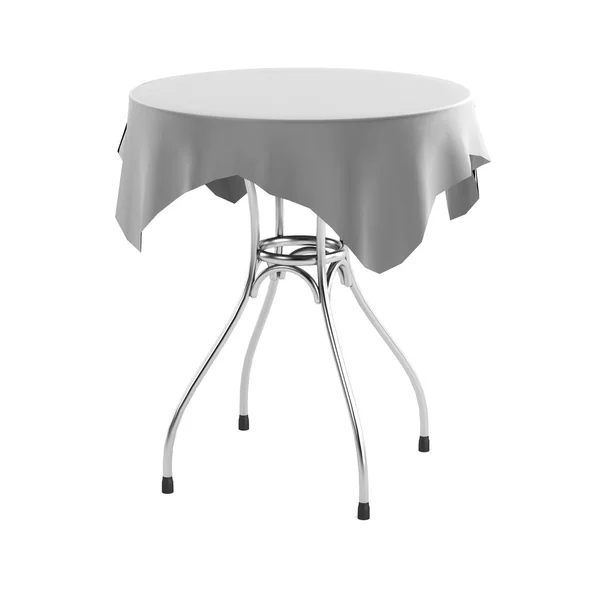 Realistic 3d render of table with tablecloth — Stock Photo, Image