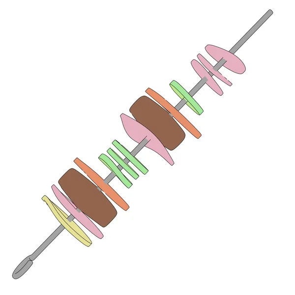 Карикатурное изображение шампура с едой — стоковое фото