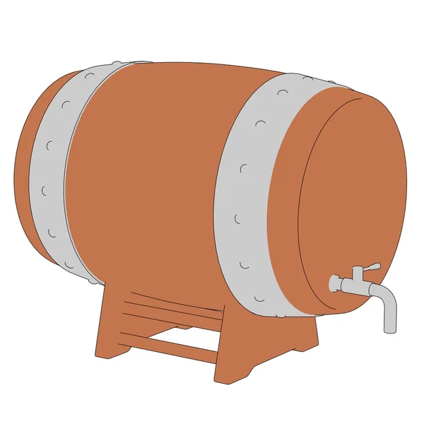 Cartoon image of wine barrel — Stock Photo, Image