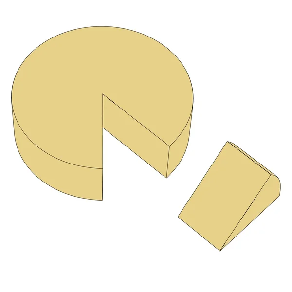 Desenhos animados imagem de queijo 2d — Fotografia de Stock