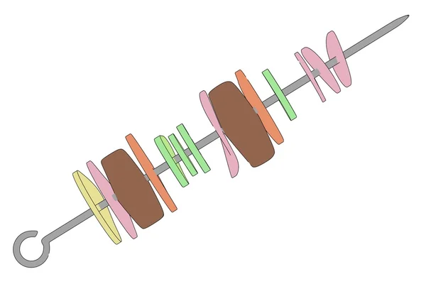 음식으로 꼬치의 만화 이미지 — 스톡 사진