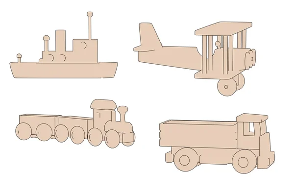 Tecknad bild av Träleksaker — Stockfoto