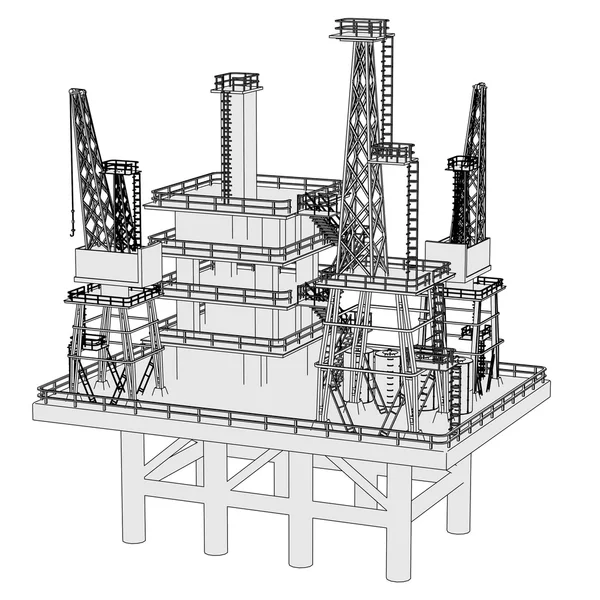 Cartoon image of water rig — Stock Photo, Image