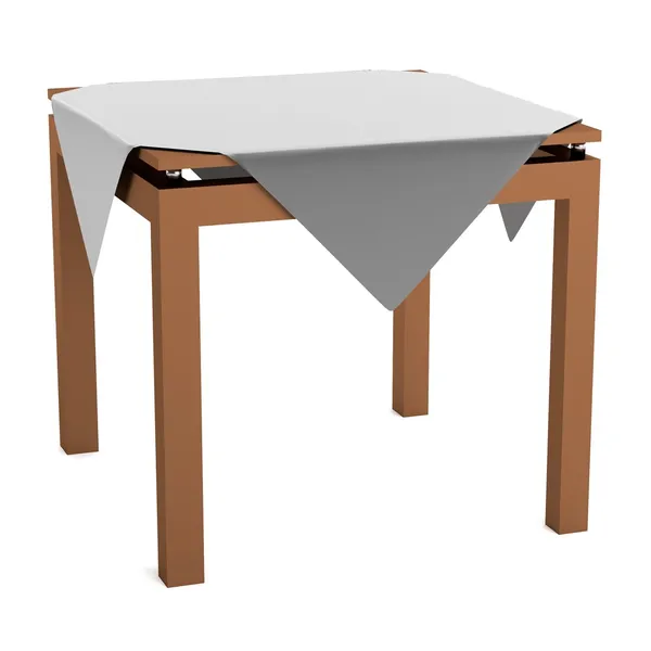 Realista 3d render de mesa con mantel — Foto de Stock