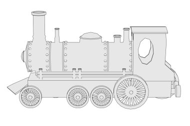 eski tren çizgi film resim