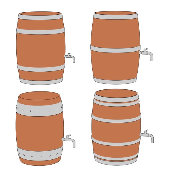 Cartoon image of wine barrels — Stock Photo, Image