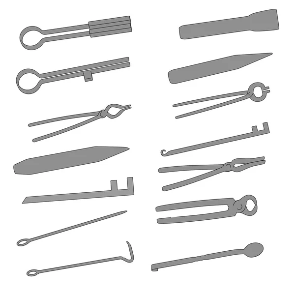 Cartoon image of blacksmith tools — Stock Photo, Image