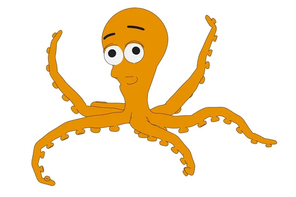 Cartoon afbeelding van grappige octopus — Stockfoto