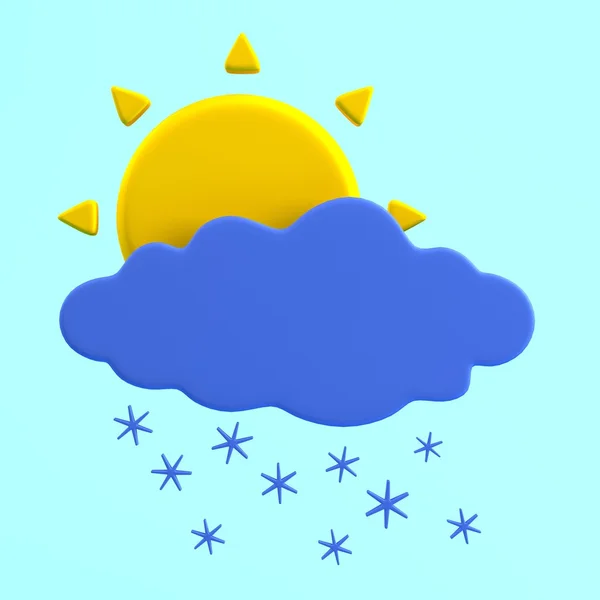 Realistic 3d render of weather icon — Stock Photo, Image