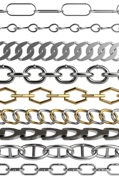 체인의 현실적인 3d 렌더링 — 스톡 사진