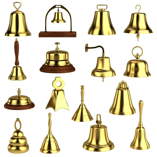 Realistic 3d render of bells — Stock Photo, Image
