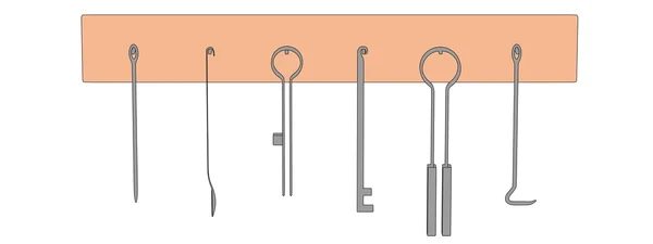 Imagen de dibujos animados del estante del herrero con herramientas —  Fotos de Stock