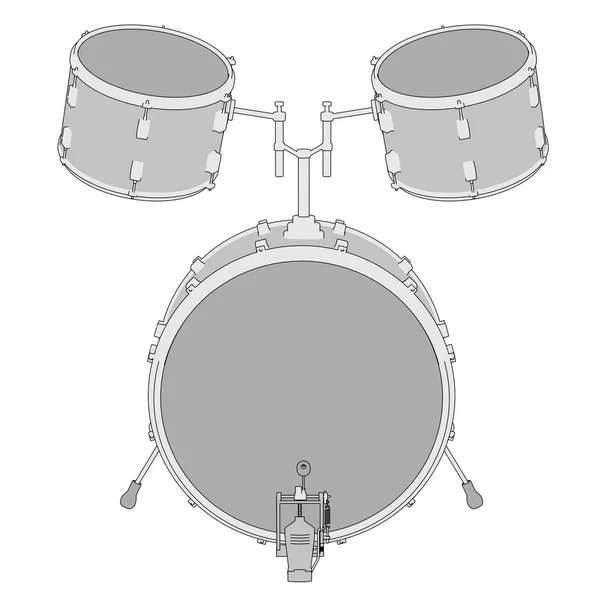 Cartoon image of musical instrument - drum — Stock Photo, Image