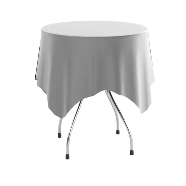 Realistic 3d render of table with tablecloth — Stock Photo, Image