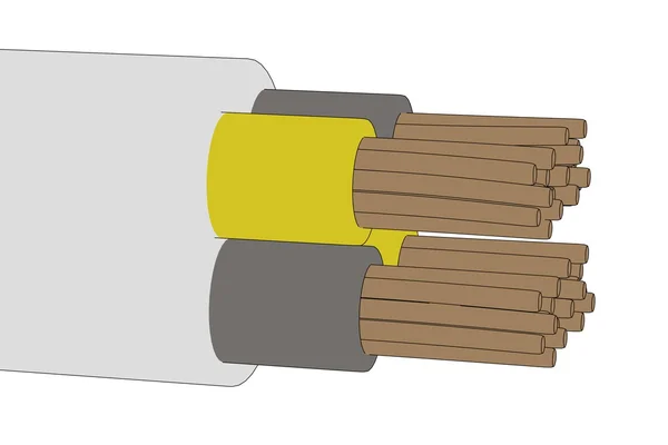 Cartoon afbeelding van elektrische kabel — Stockfoto