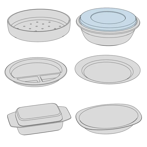 Cartoon image of dish bowls — Stock Photo, Image