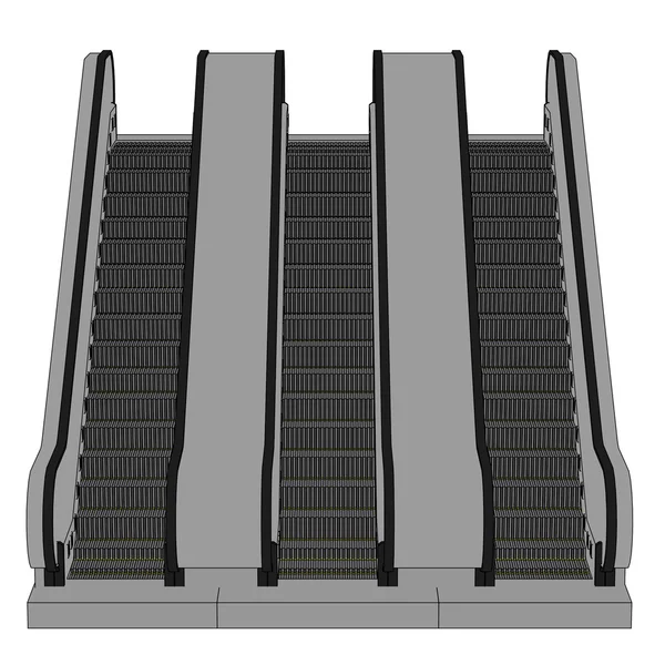 Мультяшне зображення сходів ескалатора — стокове фото