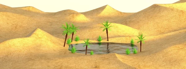 Realista 3d renderização de deserto — Fotografia de Stock