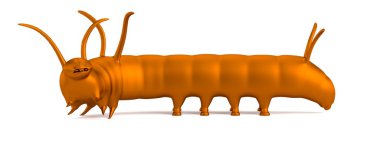 caterpillar gerçekçi 3d render