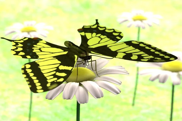 Realistické 3d vykreslení Butterfly — Stock fotografie