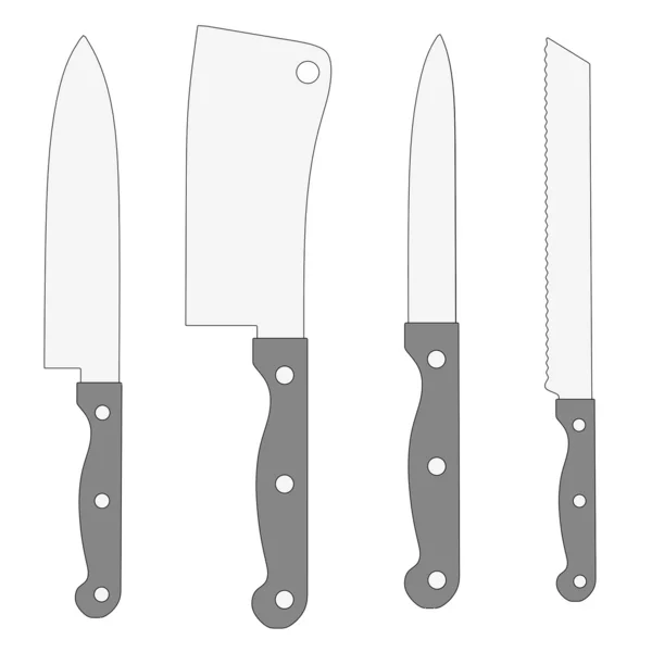 Imagem de desenhos animados de facas de cozinha — Fotografia de Stock