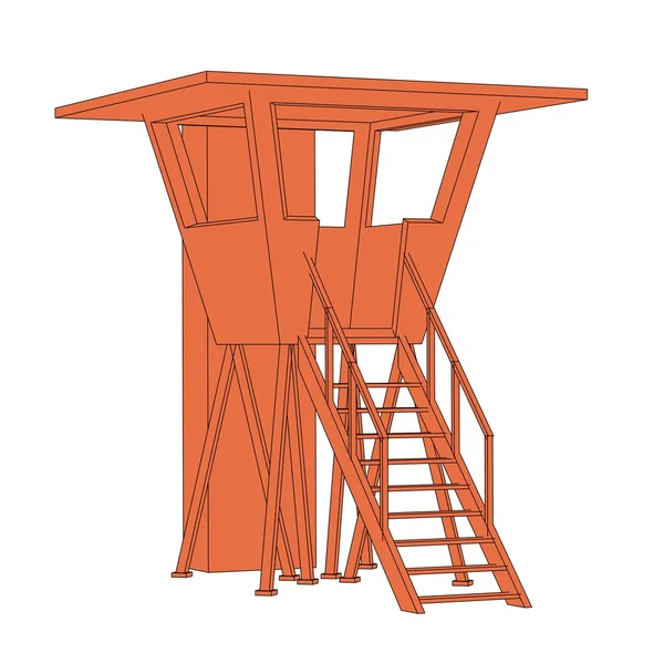 Cartoon image of lifeguard cabin — Stock Photo, Image