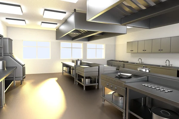 Renderização 3d realista de cozinha — Fotografia de Stock