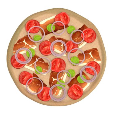 Pizza gerçekçi 3d render