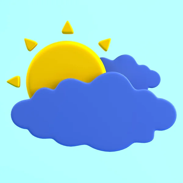 Realistic 3d render of weather icon — Stock Photo, Image