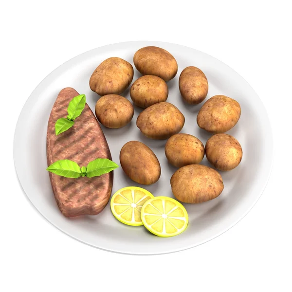 Realista 3d renderizado de alimentos —  Fotos de Stock