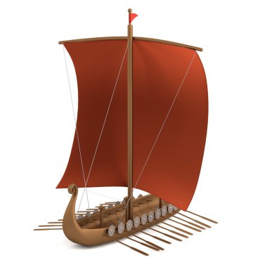viking gemisi gerçekçi 3d render