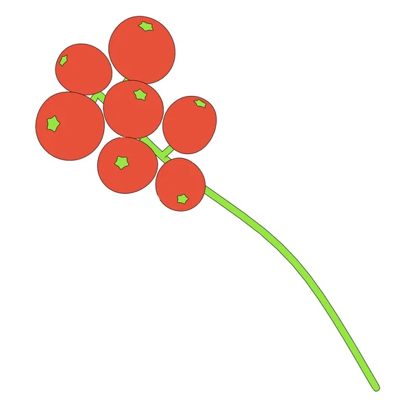 Cartoon illustration of rowan berry — Stock Photo, Image