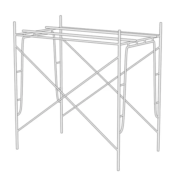 施工脚手架的卡通插图 — 图库照片