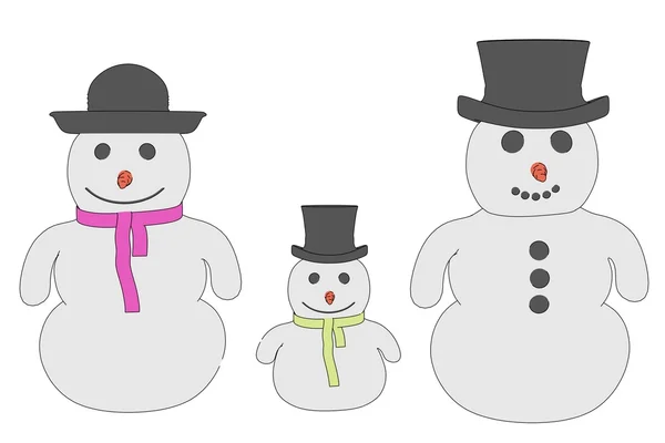 Cartooon image of snowman characters — Stock Photo, Image