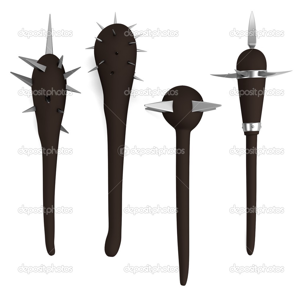3d render of spiked clubs