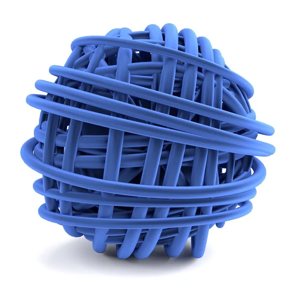 Refleic 3d render of ball of wool — стоковое фото