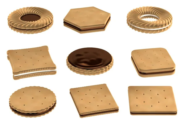 Renderização 3d realista de biscoitos — Fotografia de Stock